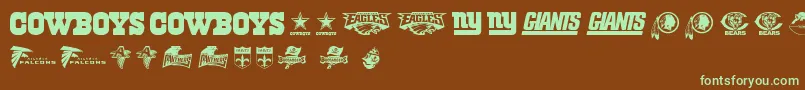 NflNfc Font – Green Fonts on Brown Background