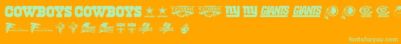 NflNfc Font – Green Fonts on Orange Background