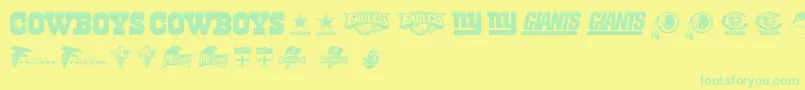 NflNfc Font – Green Fonts on Yellow Background