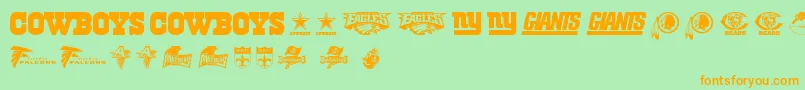 NflNfc Font – Orange Fonts on Green Background