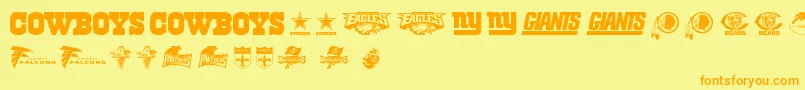 NflNfc Font – Orange Fonts on Yellow Background