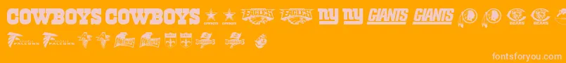 NflNfc Font – Pink Fonts on Orange Background