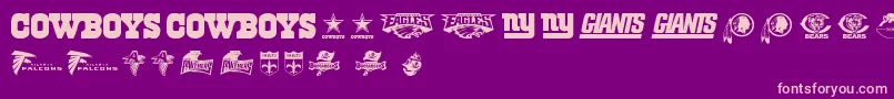 Fonte NflNfc – fontes rosa em um fundo violeta