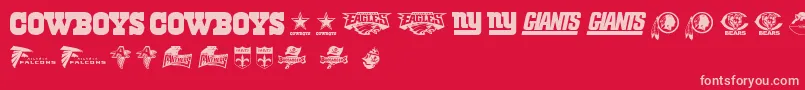NflNfc Font – Pink Fonts on Red Background