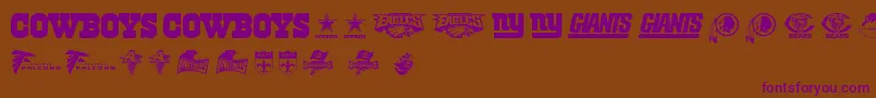 NflNfc Font – Purple Fonts on Brown Background