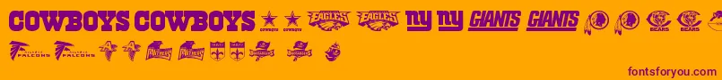 Police NflNfc – polices violettes sur fond orange