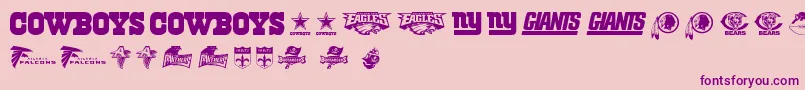NflNfc-Schriftart – Violette Schriften auf rosa Hintergrund