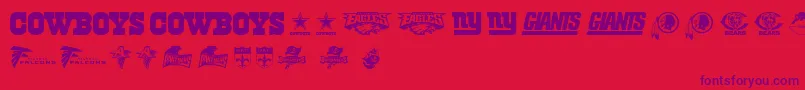 NflNfc Font – Purple Fonts on Red Background