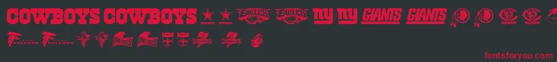 NflNfc Font – Red Fonts on Black Background