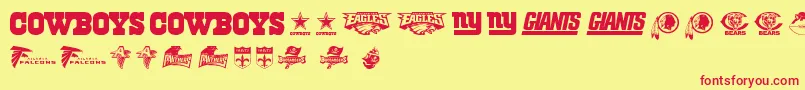 NflNfc Font – Red Fonts on Yellow Background