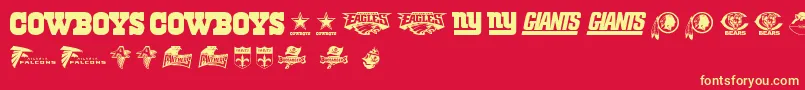 NflNfc Font – Yellow Fonts on Red Background