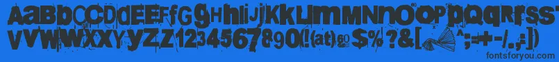 Шрифт 60sekuntia – чёрные шрифты на синем фоне