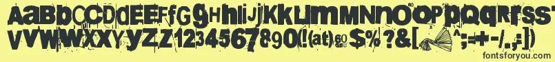 60sekuntia Font – Black Fonts on Yellow Background