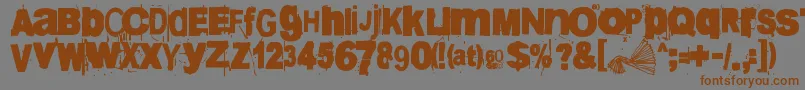 60sekuntia Font – Brown Fonts on Gray Background