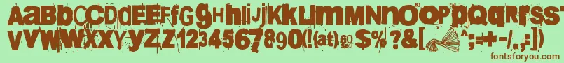 60sekuntia Font – Brown Fonts on Green Background