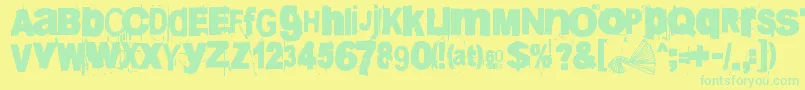 60sekuntia Font – Green Fonts on Yellow Background