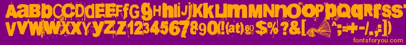 60sekuntia Font – Orange Fonts on Purple Background