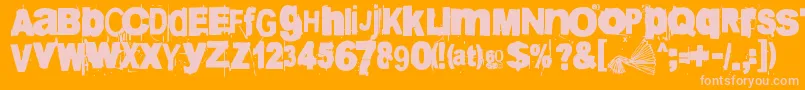 60sekuntia Font – Pink Fonts on Orange Background