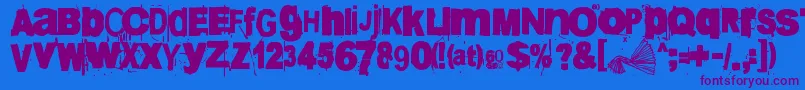 60sekuntia Font – Purple Fonts on Blue Background