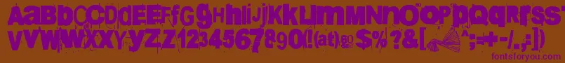 60sekuntia Font – Purple Fonts on Brown Background