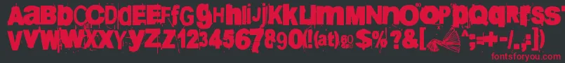 60sekuntia Font – Red Fonts on Black Background