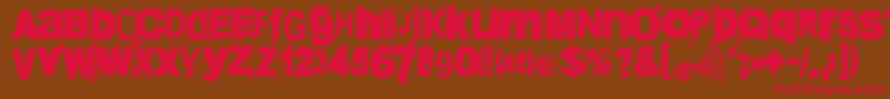 60sekuntia Font – Red Fonts on Brown Background