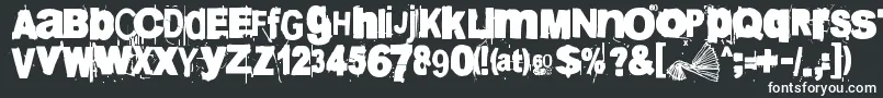 フォント60sekuntia – 黒い背景に白い文字