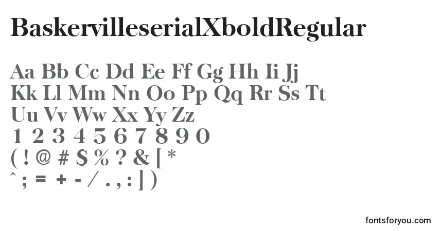 A fonte BaskervilleserialXboldRegular – alfabeto, números, caracteres especiais