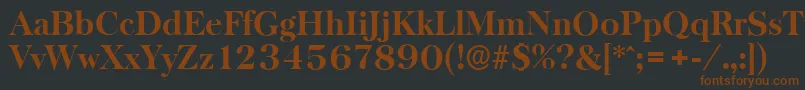 BaskervilleserialXboldRegular-Schriftart – Braune Schriften auf schwarzem Hintergrund
