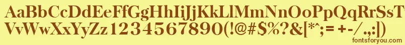 BaskervilleserialXboldRegular Font – Brown Fonts on Yellow Background