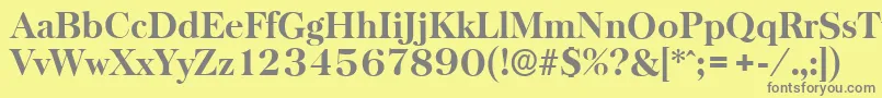 BaskervilleserialXboldRegular Font – Gray Fonts on Yellow Background