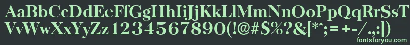 BaskervilleserialXboldRegular Font – Green Fonts on Black Background