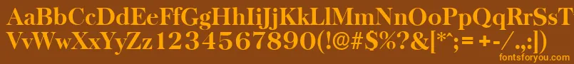 BaskervilleserialXboldRegular Font – Orange Fonts on Brown Background