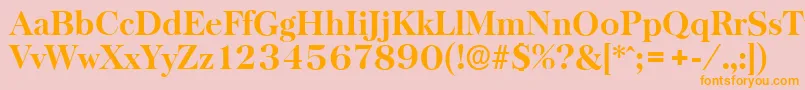 BaskervilleserialXboldRegular Font – Orange Fonts on Pink Background