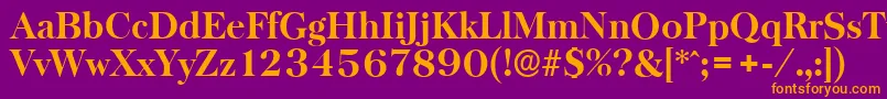 BaskervilleserialXboldRegular Font – Orange Fonts on Purple Background