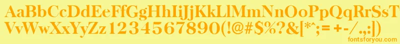 BaskervilleserialXboldRegular Font – Orange Fonts on Yellow Background