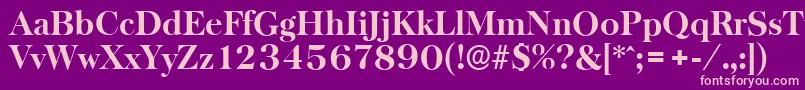 BaskervilleserialXboldRegular Font – Pink Fonts on Purple Background