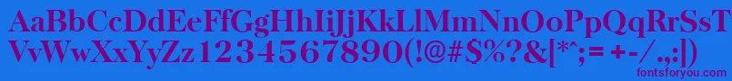 BaskervilleserialXboldRegular Font – Purple Fonts on Blue Background