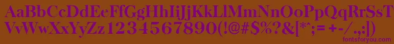 BaskervilleserialXboldRegular Font – Purple Fonts on Brown Background