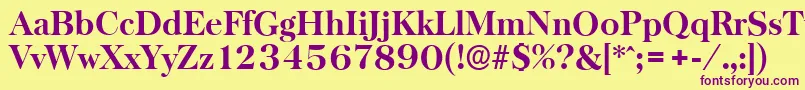 BaskervilleserialXboldRegular Font – Purple Fonts on Yellow Background