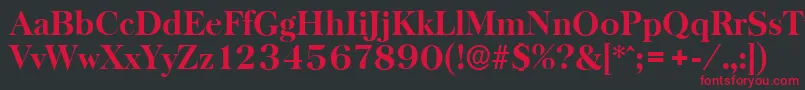 BaskervilleserialXboldRegular Font – Red Fonts on Black Background