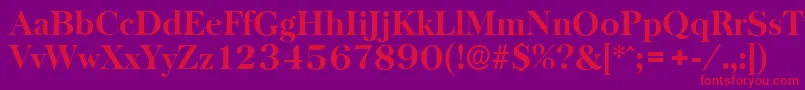 BaskervilleserialXboldRegular-fontti – punaiset fontit violetilla taustalla