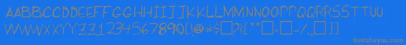 MikesBigday Font – Gray Fonts on Blue Background