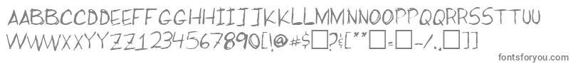 MikesBigday-fontti – harmaat kirjasimet valkoisella taustalla
