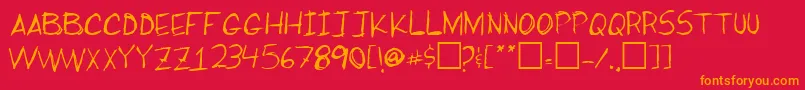 MikesBigday Font – Orange Fonts on Red Background