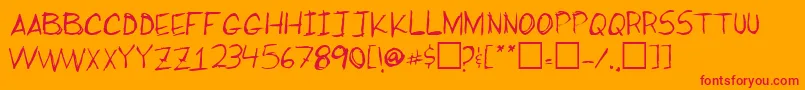 MikesBigday Font – Red Fonts on Orange Background