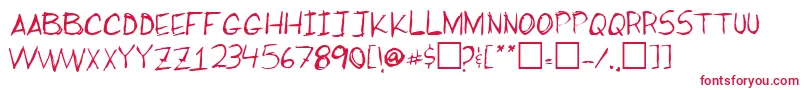 MikesBigday Font – Red Fonts on White Background