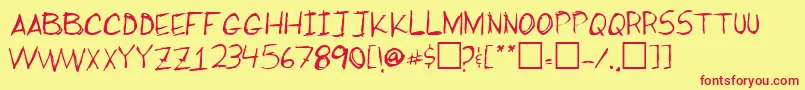 MikesBigday Font – Red Fonts on Yellow Background