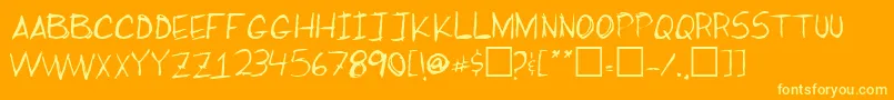 MikesBigday-Schriftart – Gelbe Schriften auf orangefarbenem Hintergrund