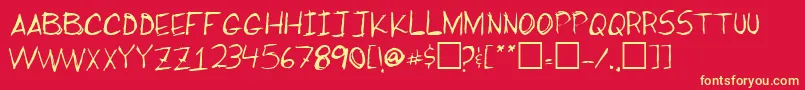 MikesBigday Font – Yellow Fonts on Red Background